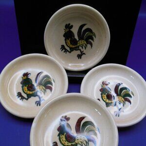 coasters ceramic rooster design vintage Poppytrail by Metlox Made in California